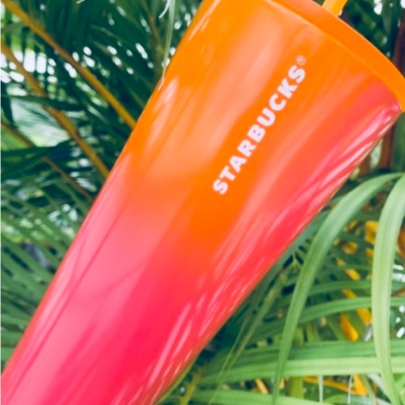 Starbucks Ombre Pink Orange Stainless Steel Gradient Cold Cup Tumbler 24oz 2022 - Picture 4 of 9